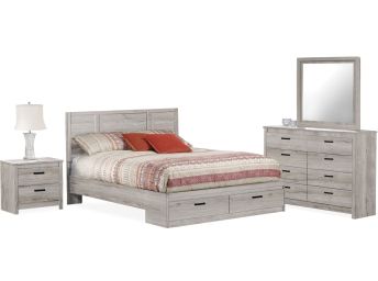 Aurora Oak 6-Piece Queen Storage Bedroom Set - 0630AO6S