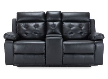 Berkeley Black Leather Match Power Loveseat - 0095BB02