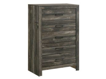Beverly Rustic Charcoal 5 Drawer Chest - 0310BC04