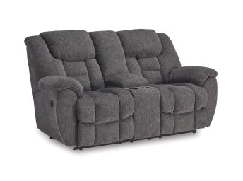 Foreside Charcoal Motion Loveseat with Console - 3810FC02