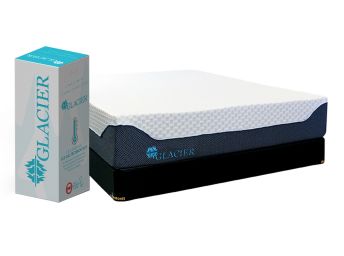 Glacier Gel Infused Memory Foam Queen Mattress Set - GLGLQN20