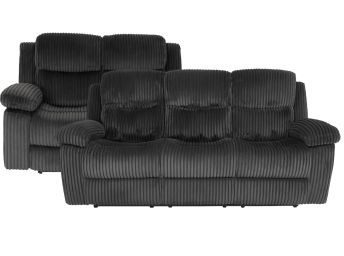 Mia Midnight Reclining Sofa and Loveseat - 0075MM20