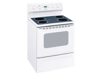 Moffat White 30" Electric Range with Glass Burners - MOFFSTGL