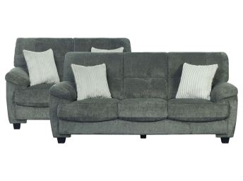 Rosen Pewter Cord Sofa & Loveseat Set - 1070RP20