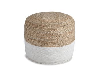 Sweed Valley Natural/White Pouf - 0420NW00