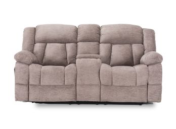  West Latte Reclining Loveseat with Console - 0090WS02