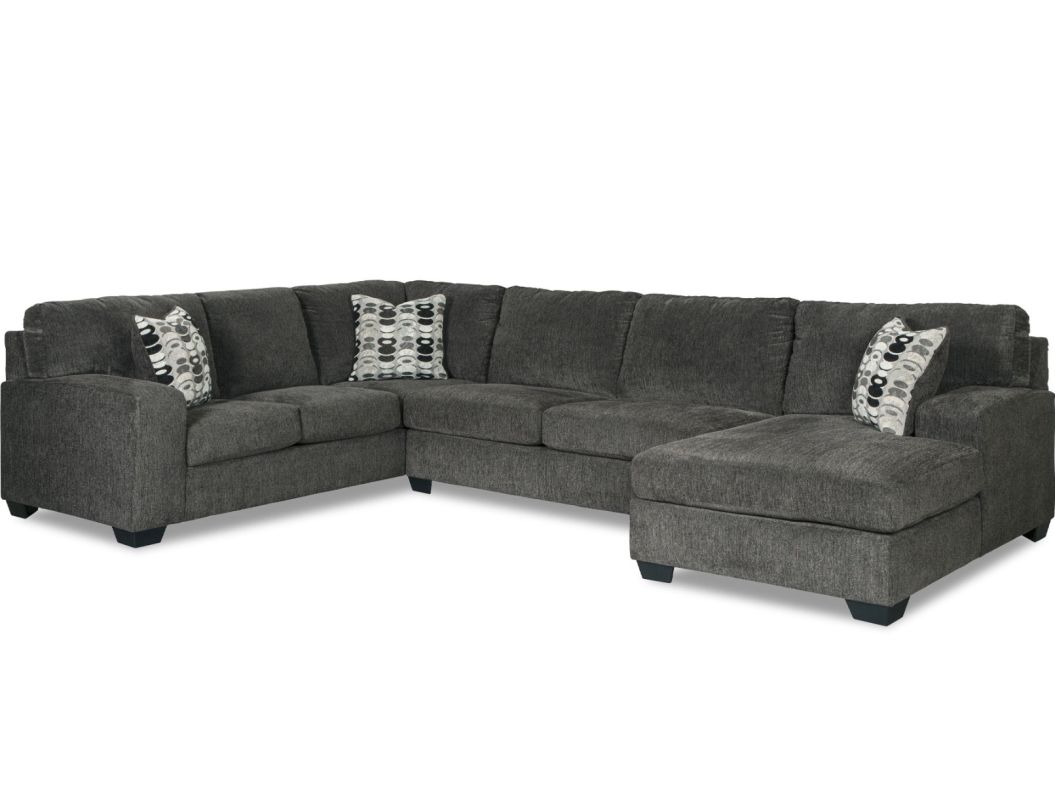 Ballinasloe Smoke 3PC Right Facing Sectional - 8070BS3R