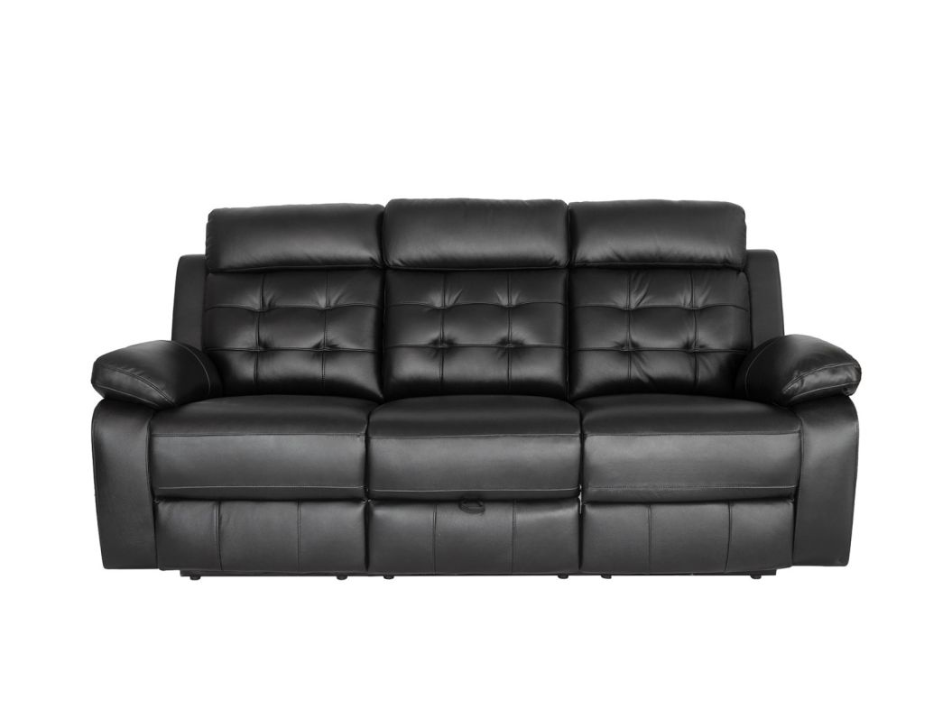 Barton Black Leather Match Power Sofa with Drop Down Table - 0095BA03