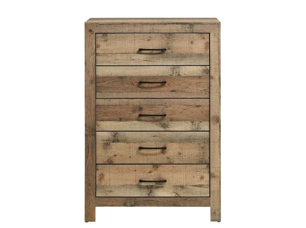 Beverly Rustic Hickory  5 Drawer Chest - 0300BR04