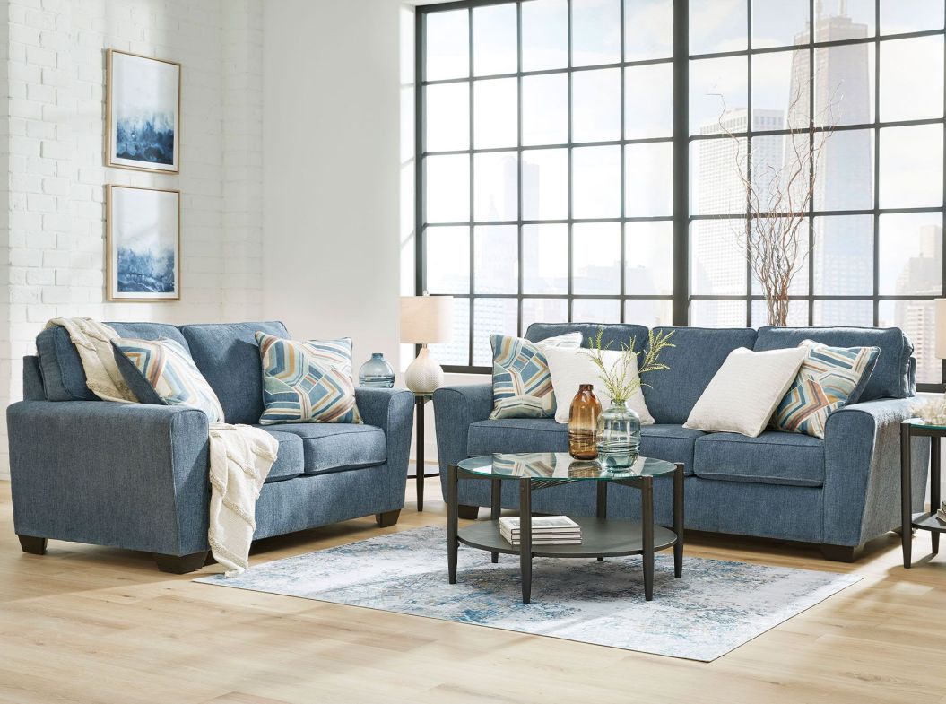 Cashton Blue Sofa and Loveseat Set - 4060CB20