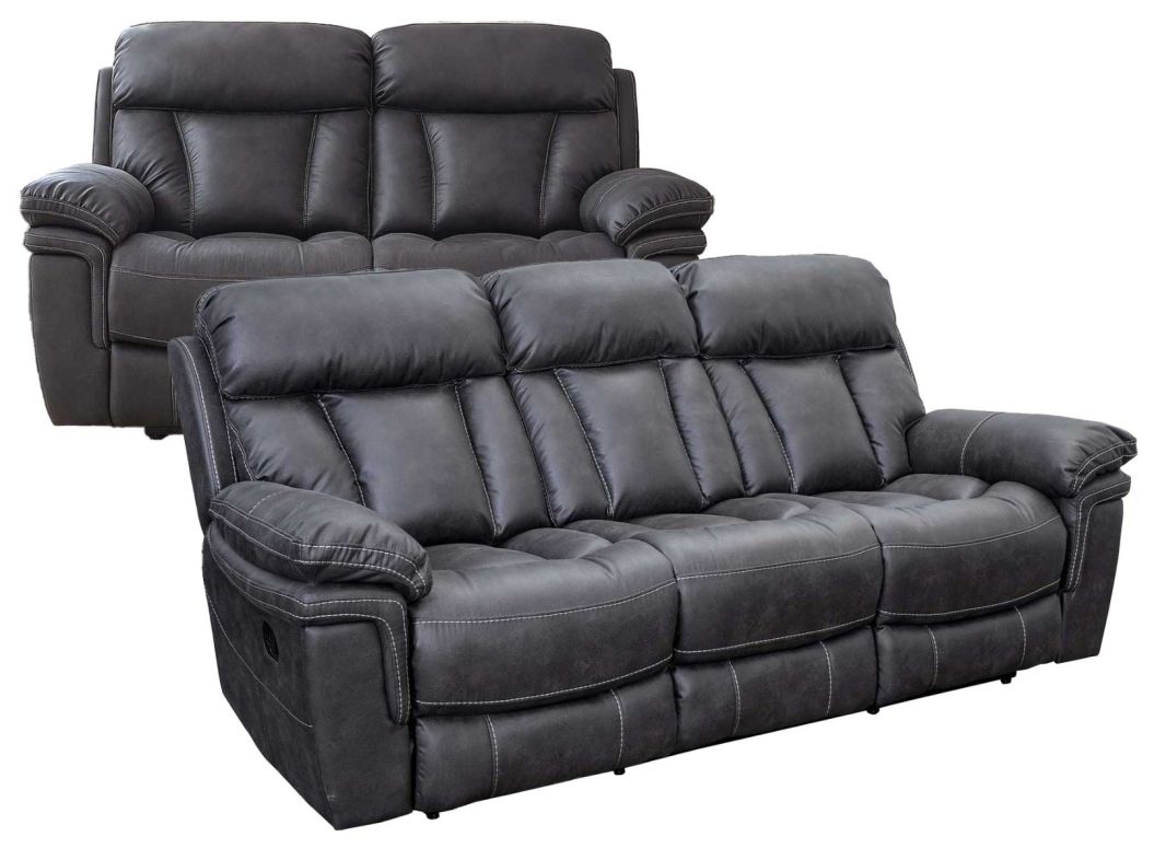 Cayman Gunmetal Reclining Sofa & Loveseat - 9597GM20