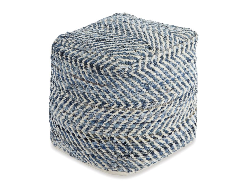 Chevron Blue Pouf - 0445CB00