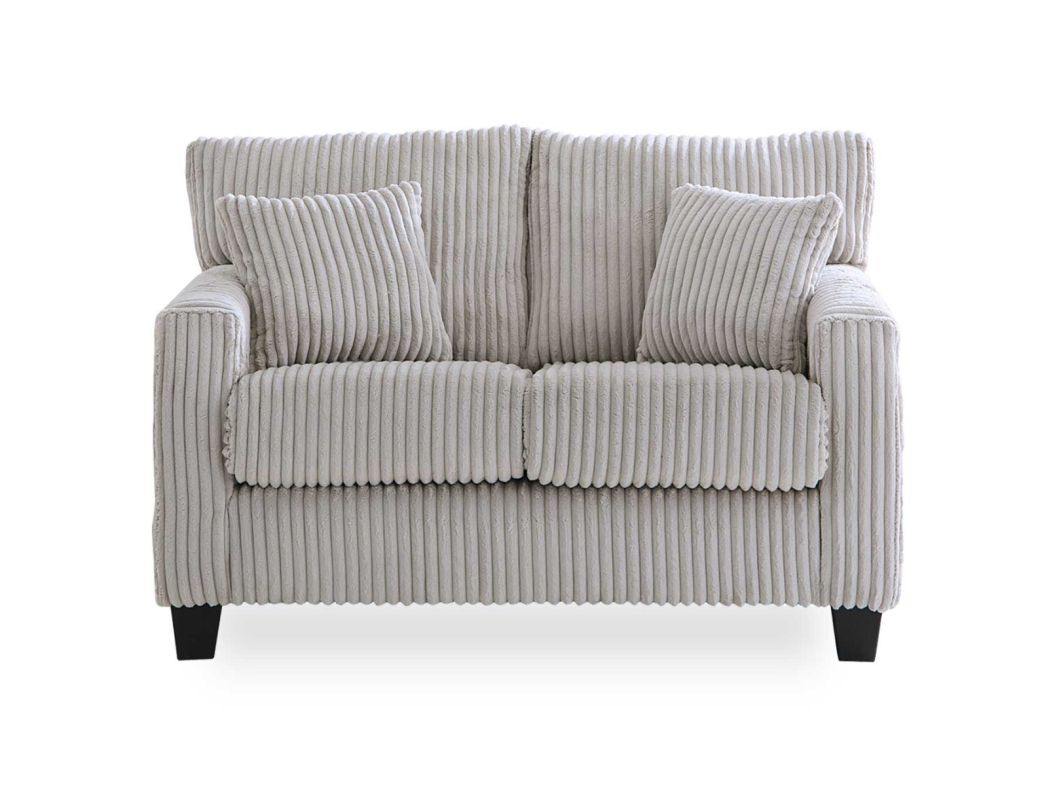 Fluffy Light Gray Loveseat - 0350FG02
