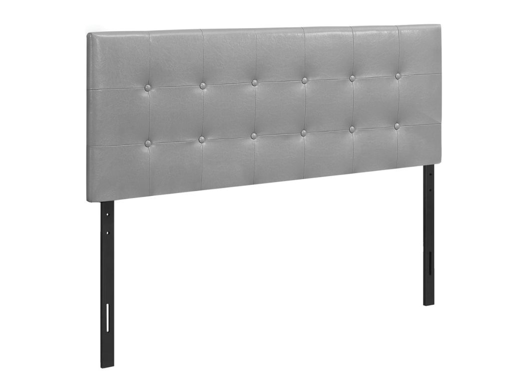 Full Grey Leather Look Headboard - 6001GYF3