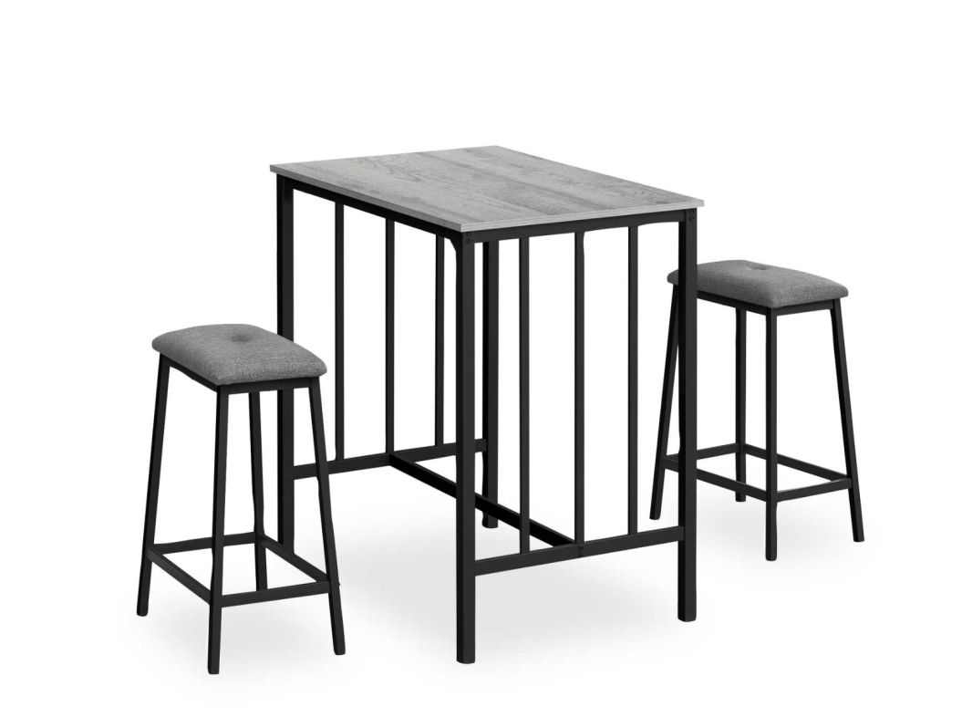 Grey & Black Metal 3-Piece Counter Height Dinette Set - 1144GB30