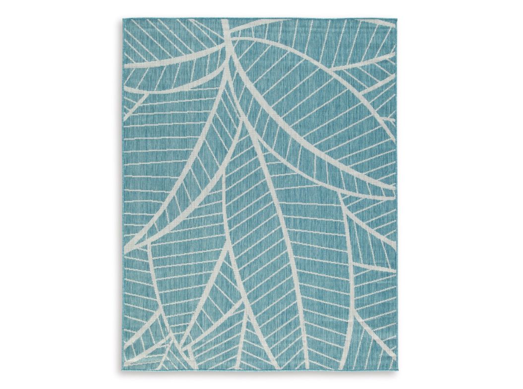 Hulsia Aqua Indoor/Outdoor 5x7 Area Rug  - ARUGHA00