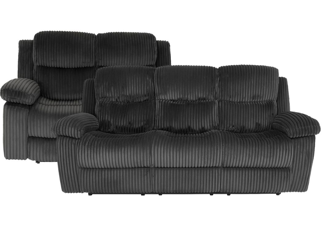 Mia Midnight Reclining Sofa and Loveseat - 0075MM20
