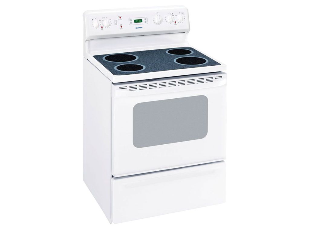 Moffat White 30" Electric Range with Glass Burners - MOFFSTGL