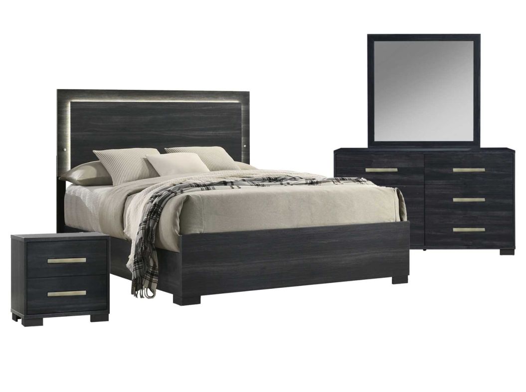 Raya Charcoal 6-Piece Queen Bedroom Set - 0578RC6Q