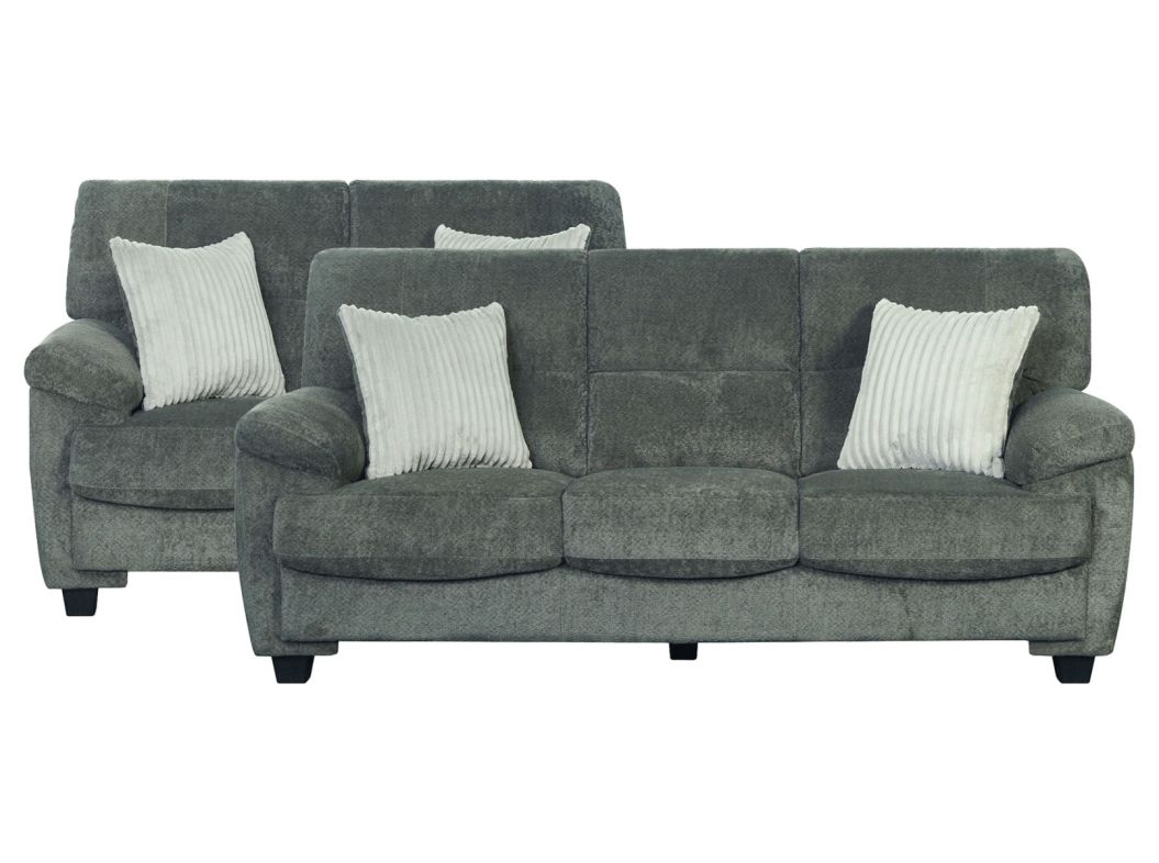 Rosen Pewter Cord Sofa & Loveseat Set - 1070RP20