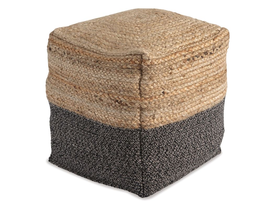 Sweed Valley Natural/Black Pouf - 0422SV00