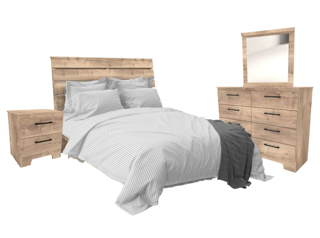 Weathered Oak 4-Piece Queen Bedroom Set - 0458WO40
