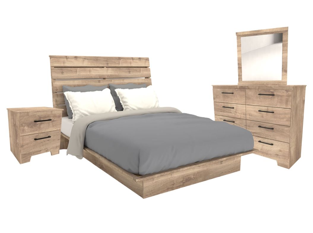 Weathered Oak 6-PIece Queen Bedroom Set - 0458WO50