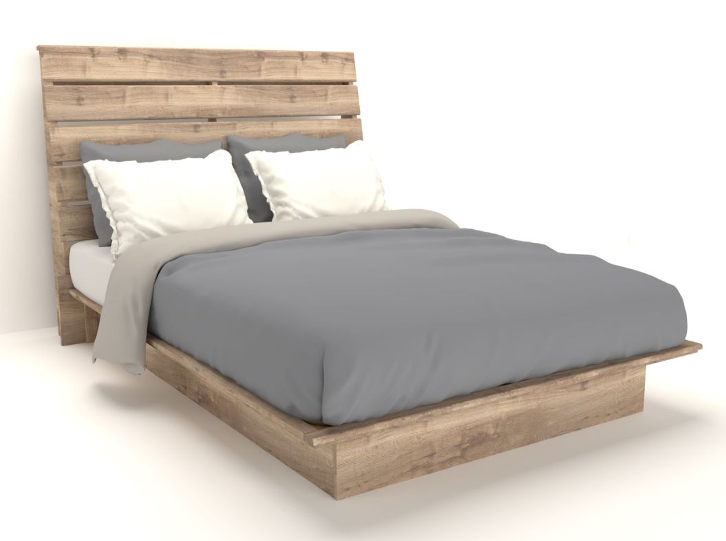 Weathered Oak Queen Platform Bed - 0458WO20