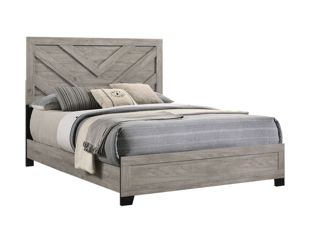 Wesley Light Grey Queen Bed - 0360LG3Q