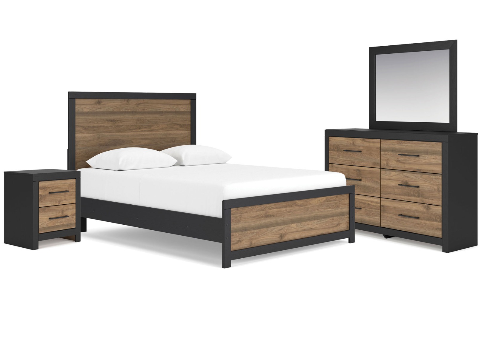 Vertani Black & Honey 6-Piece Queen Bedroom
